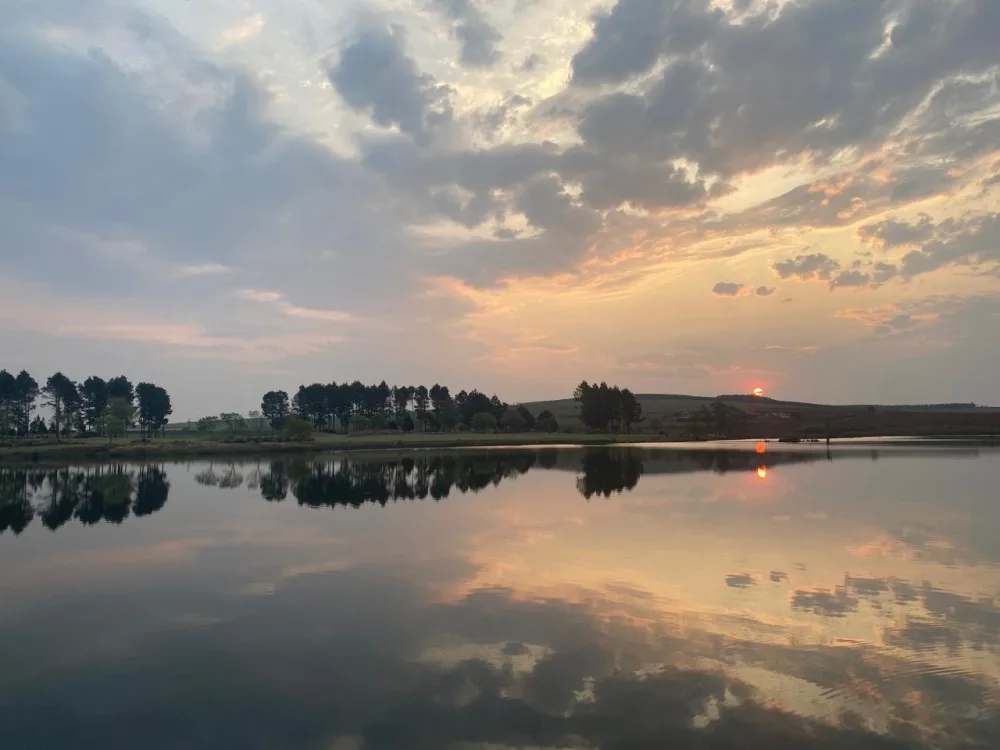 Sunset over a lake at St Cathryn’s Golf Estate